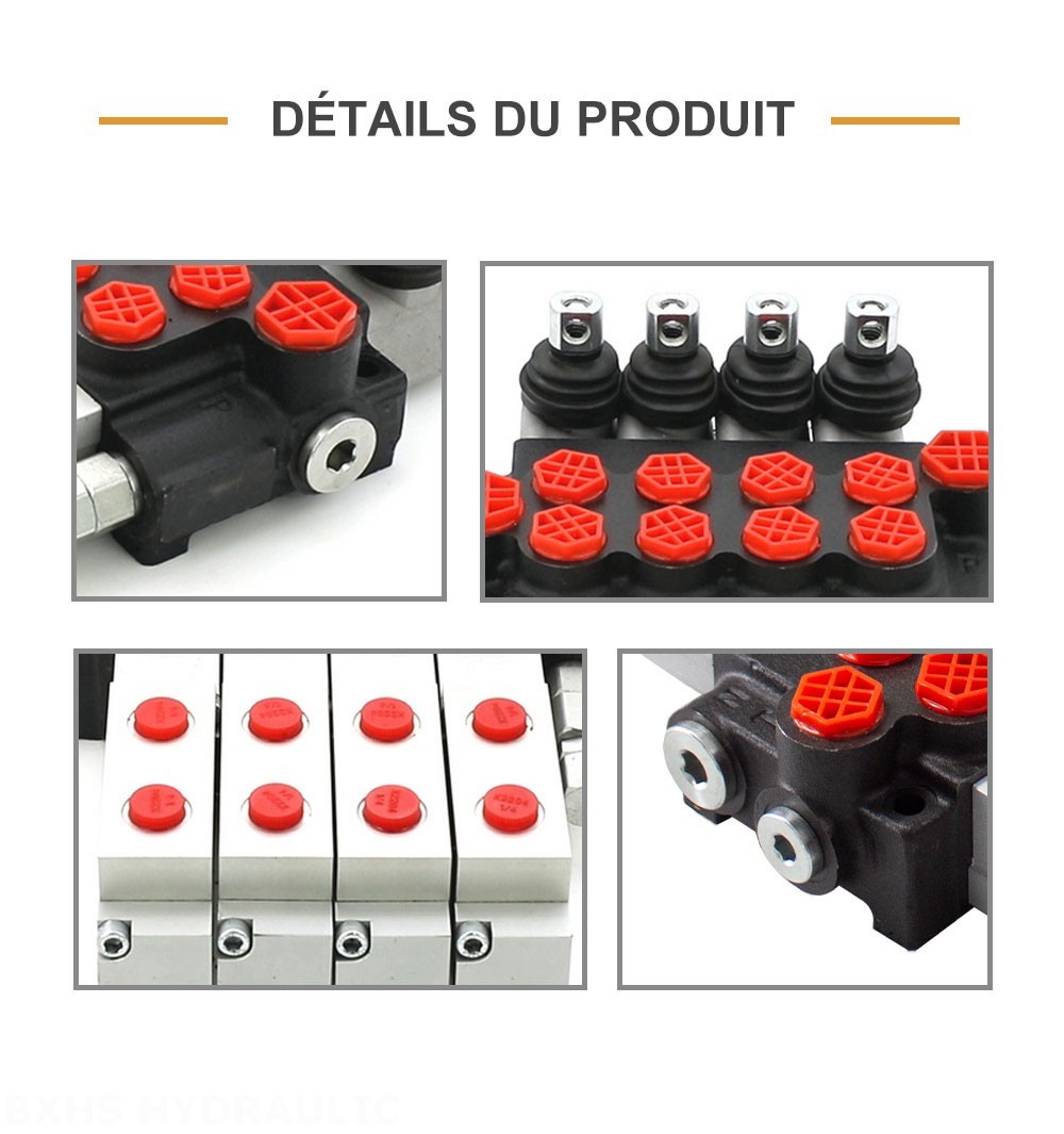 P40 Hydraulique et manuel 4 distributeurs Distributeur directionnel monobloc